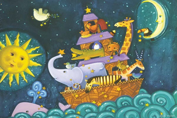 Kids Ocean Life Art: Ark III Starry Ark by Viv Eisner