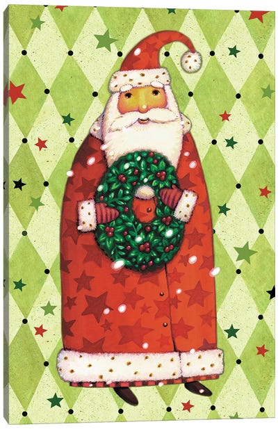 Harlequin Christmas Collection B Canvas Art Print - Santa Claus Art