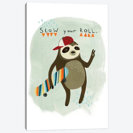Hipster Sloth I Canvas Print #VES102} by June Erica Vess Art Print