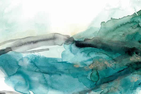 Teal Abstract Art: Hydro V by June Erica Vess
