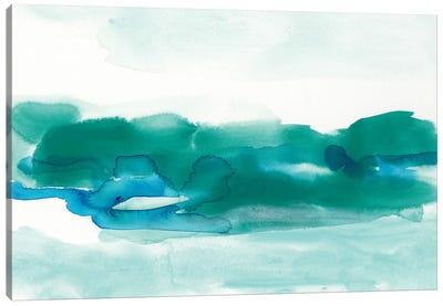 Teal Coast I Canvas Art Print - Teal Abstract Art