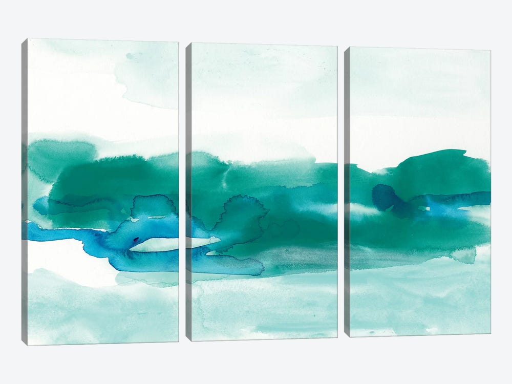 Teal Coast I by June Erica Vess 3-piece Canvas Art Print