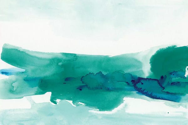 Teal Abstract Art: Teal Coast II by June Erica Vess