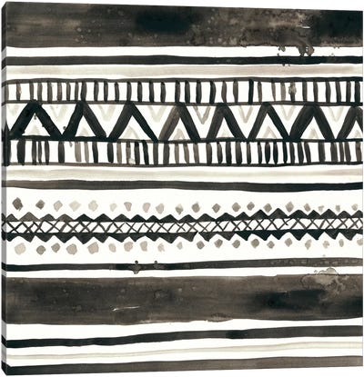 Tribal Echo I Canvas Art Print - Black & White Patterns