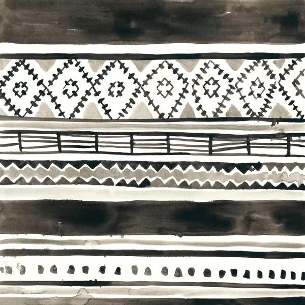 Black & White Patterns: Tribal Echo IV by June Erica Vess