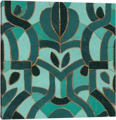 Turquoise Mosaic I Canvas Art Print - Global Patterns