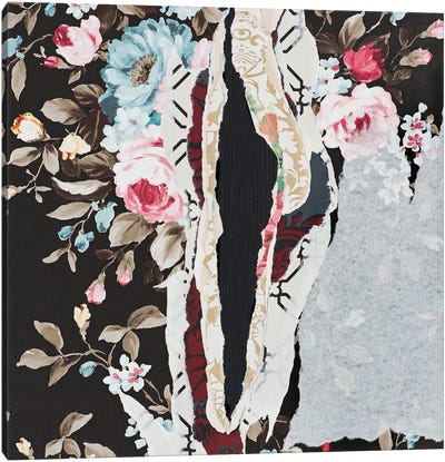 Black Silk I Canvas Art Print - Contemporary Collage