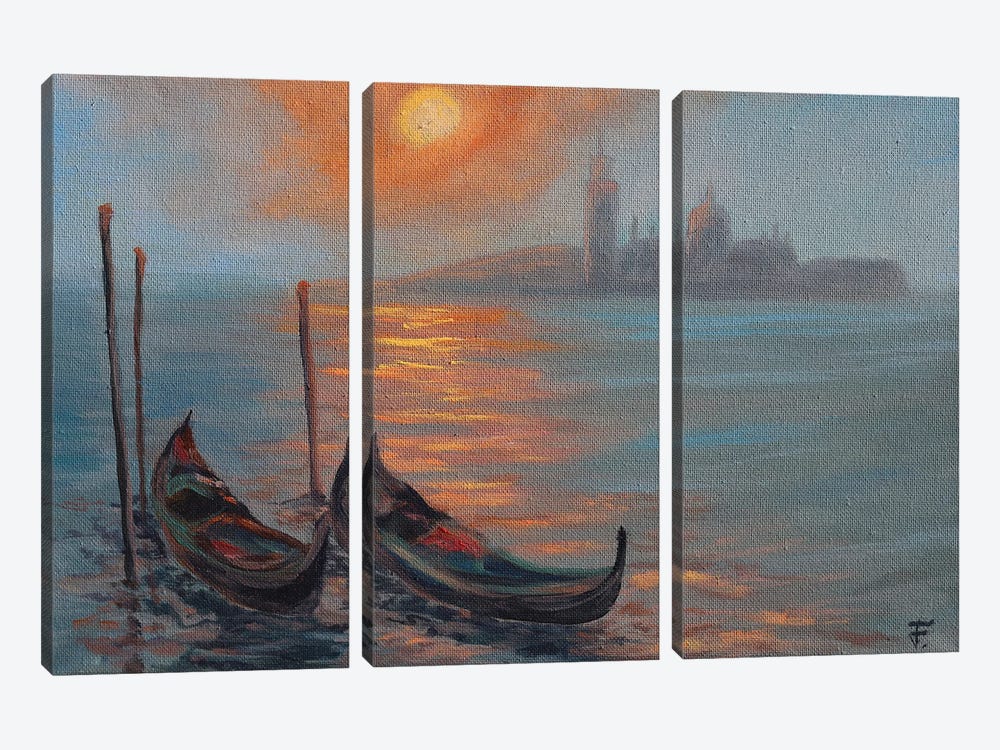 Two Gondolas by Viktoriya Filipchenko 3-piece Canvas Print