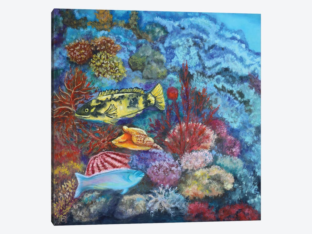 Fish On Corals by Viktoriya Filipchenko 1-piece Canvas Art