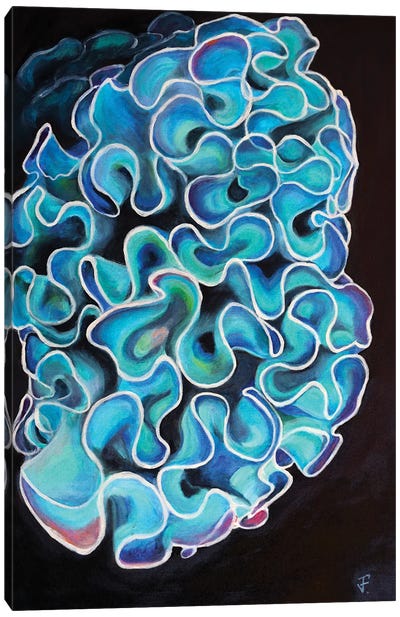Blue Coral Canvas Art Print - Turquoise Art