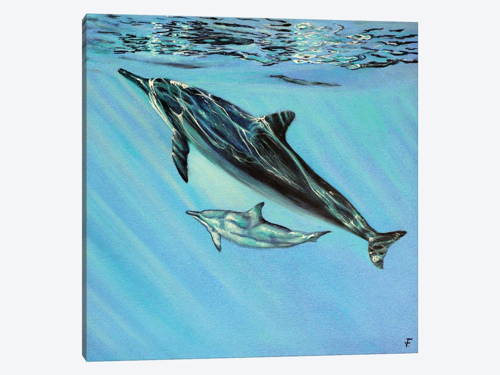 Dolphins by Viktoriya Filipchenko 1-piece Art Print