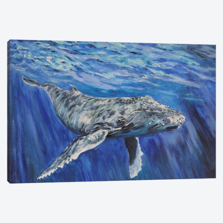 Whale On Water Canvas Print #VFP128} by Viktoriya Filipchenko Canvas Art Print