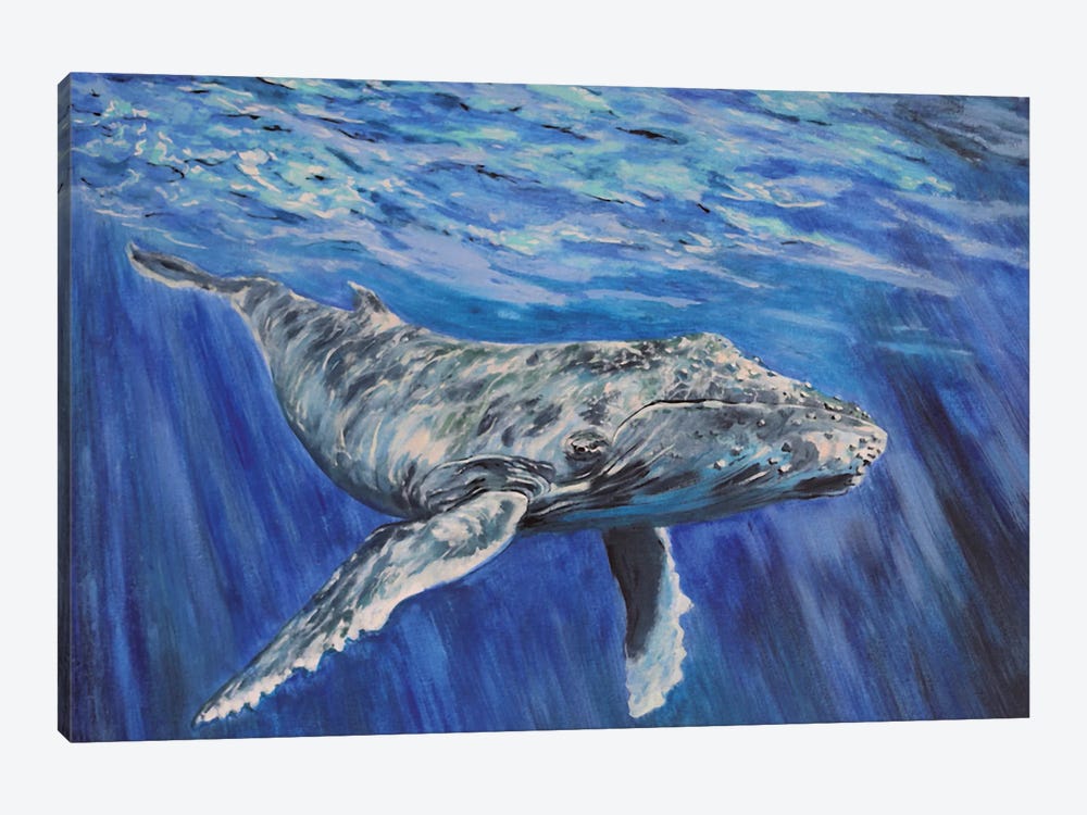Whale On Water by Viktoriya Filipchenko 1-piece Canvas Art Print