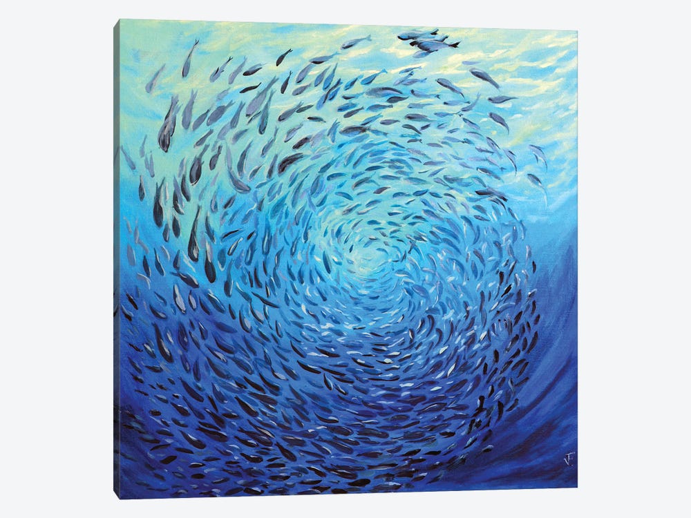Circle Of Fish by Viktoriya Filipchenko 1-piece Canvas Art