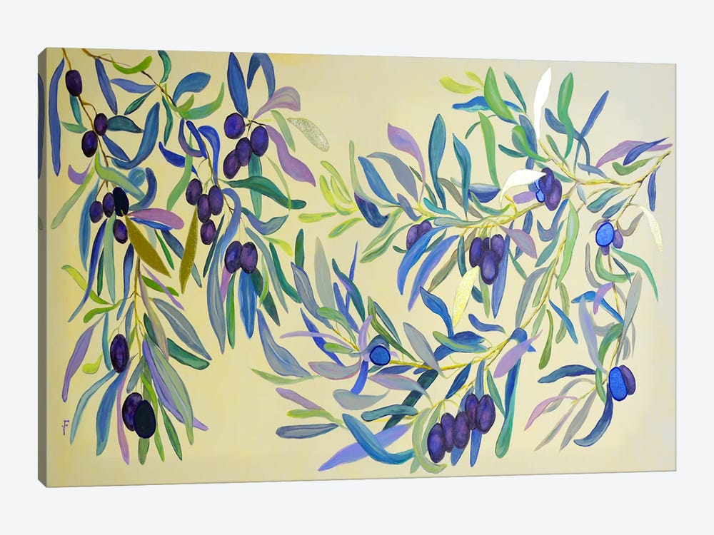 Gold Olive Leaves by Viktoriya Filipchenko 1-piece Art Print