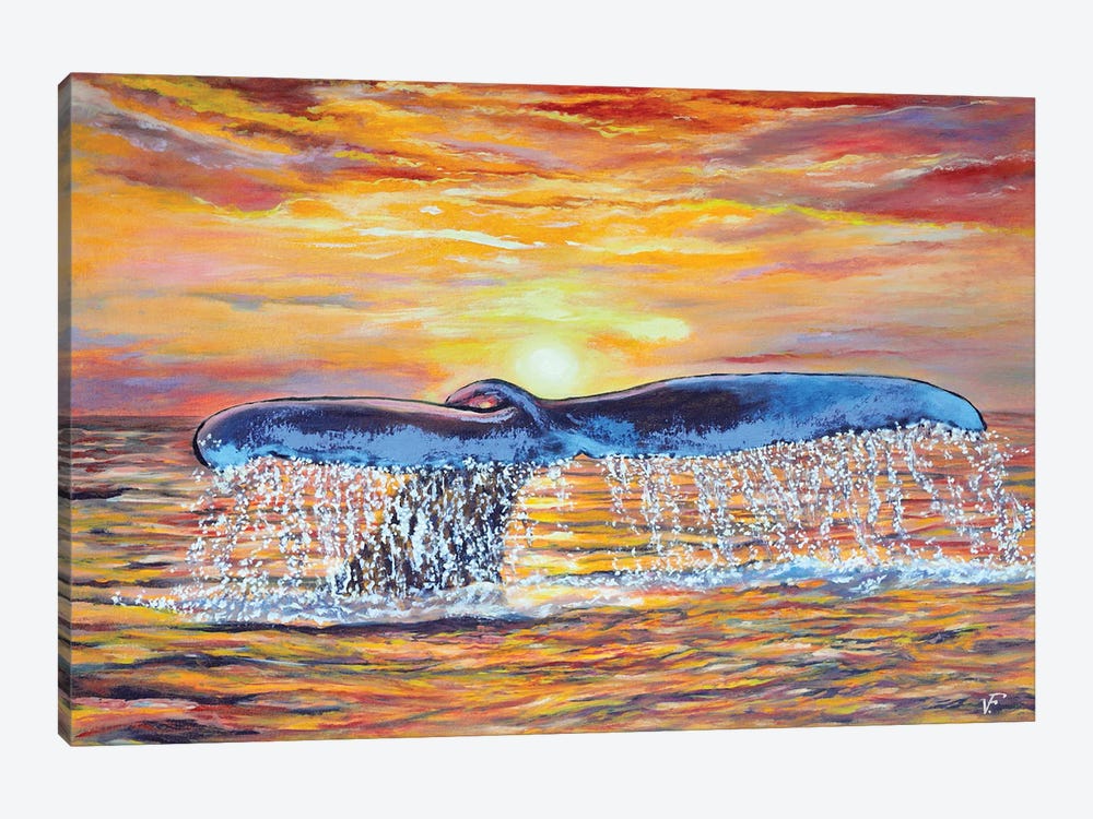 Whale Dive by Viktoriya Filipchenko 1-piece Canvas Art