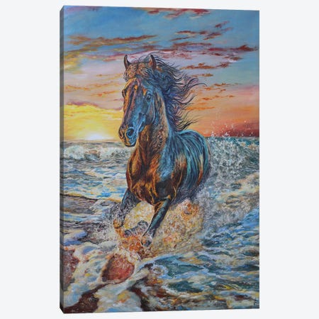 Running Horse Canvas Print #VFP166} by Viktoriya Filipchenko Canvas Art