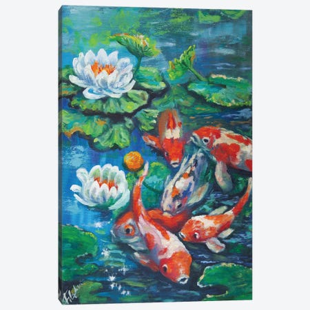 Koi Fish Canvas Print #VFP16} by Viktoriya Filipchenko Art Print