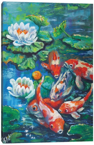 Koi Fish Canvas Art Print - Viktoriya Filipchenko