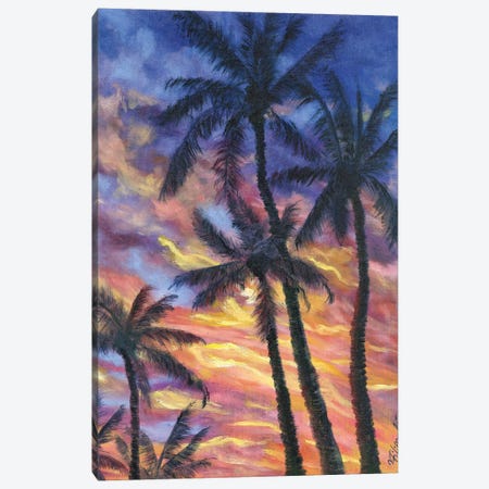 Hawaii Tropical Sunset Canvas Print #VFP18} by Viktoriya Filipchenko Canvas Art