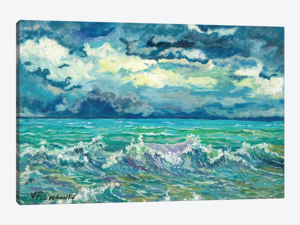 The Stormy Sea by Viktoriya Filipchenko 1-piece Canvas Wall Art