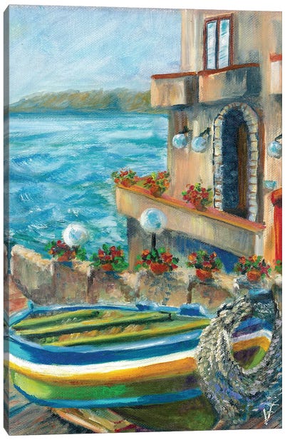 Italian Boat Canvas Art Print - Viktoriya Filipchenko