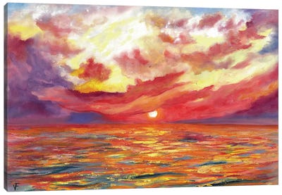 Red Sunset Canvas Art Print - Viktoriya Filipchenko