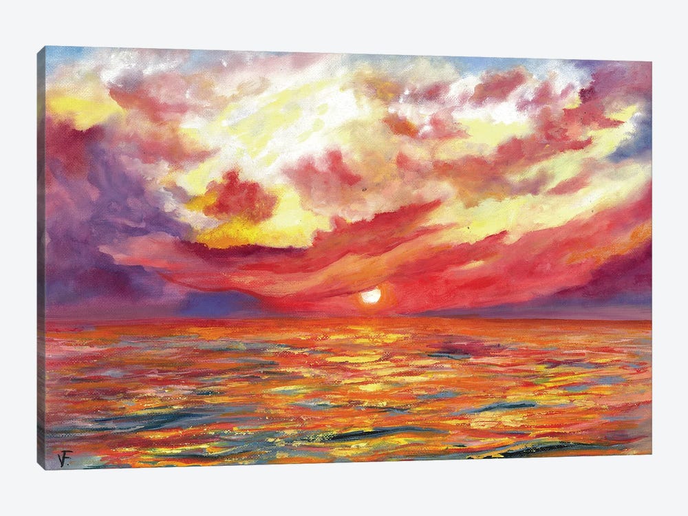 Red Sunset by Viktoriya Filipchenko 1-piece Canvas Art Print
