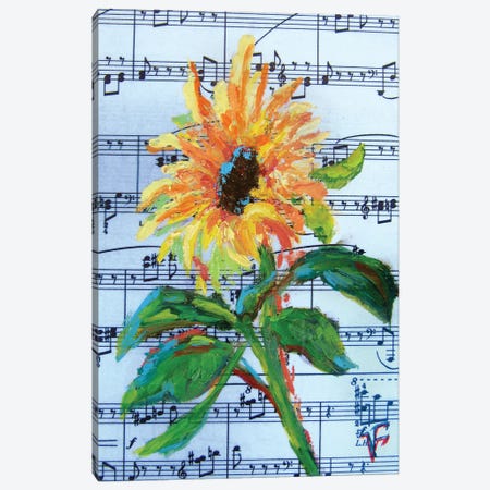 Sunflower Canvas Print #VFP31} by Viktoriya Filipchenko Canvas Artwork
