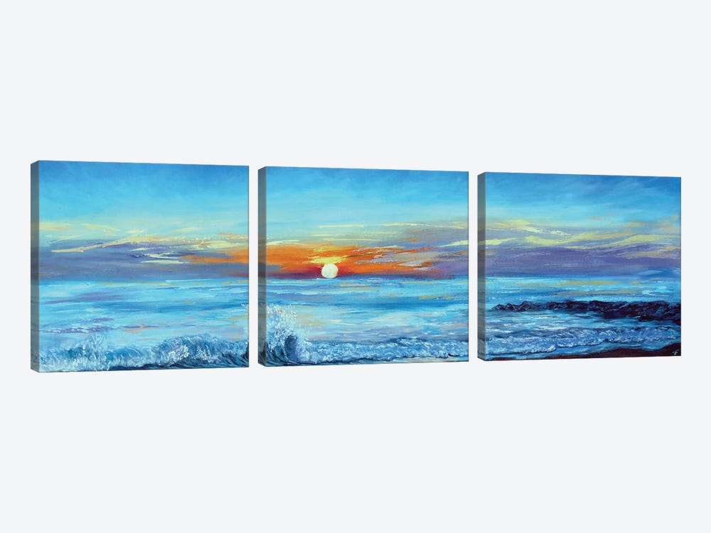 Sunrise Seascape by Viktoriya Filipchenko 3-piece Canvas Art Print