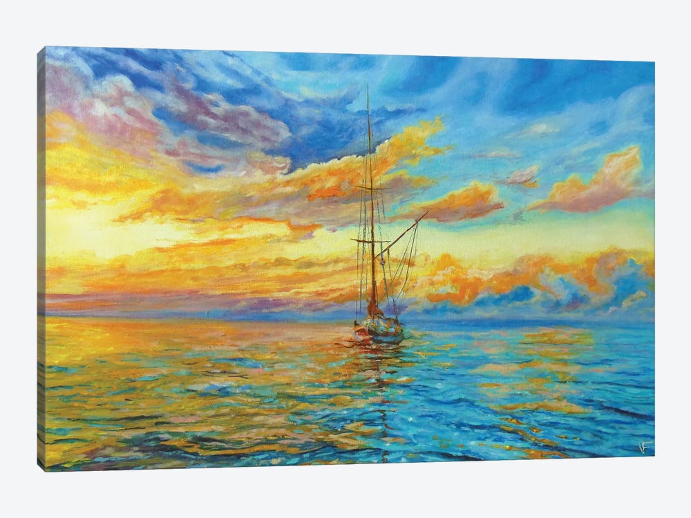 Bright Colors Seascape by Viktoriya Filipchenko 1-piece Canvas Art Print