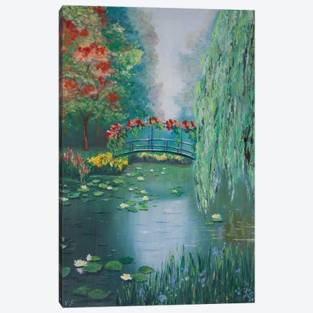 The Bridge On The Pond Canvas Print #VFP38} by Viktoriya Filipchenko Canvas Wall Art