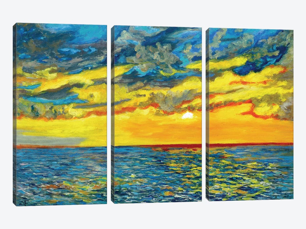 Yellow Sunset by Viktoriya Filipchenko 3-piece Canvas Print