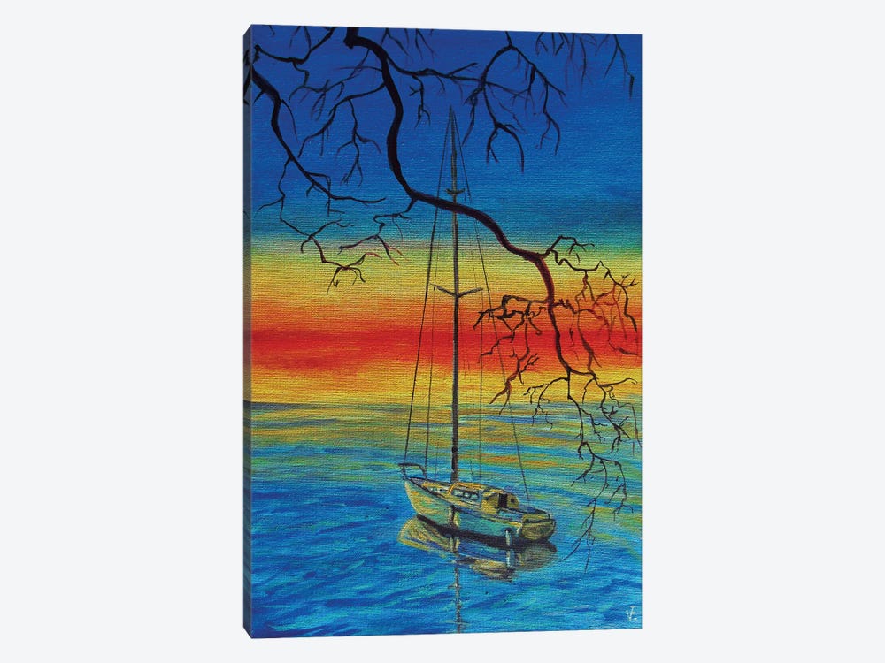 The Sailboat At Sunset by Viktoriya Filipchenko 1-piece Canvas Art Print