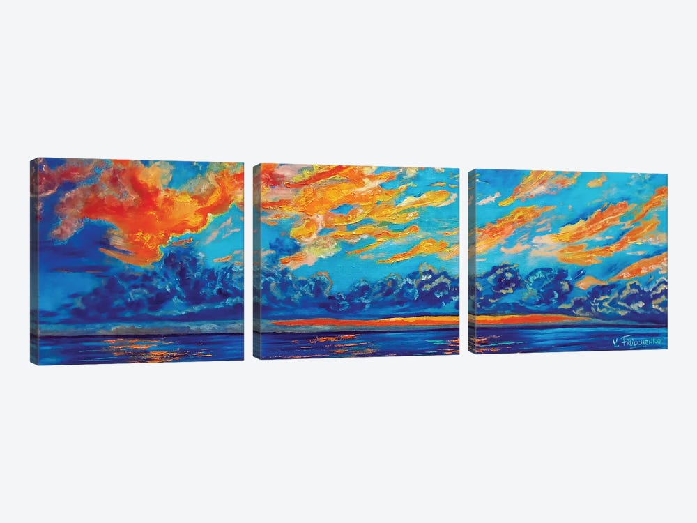 Orange Sky by Viktoriya Filipchenko 3-piece Canvas Artwork