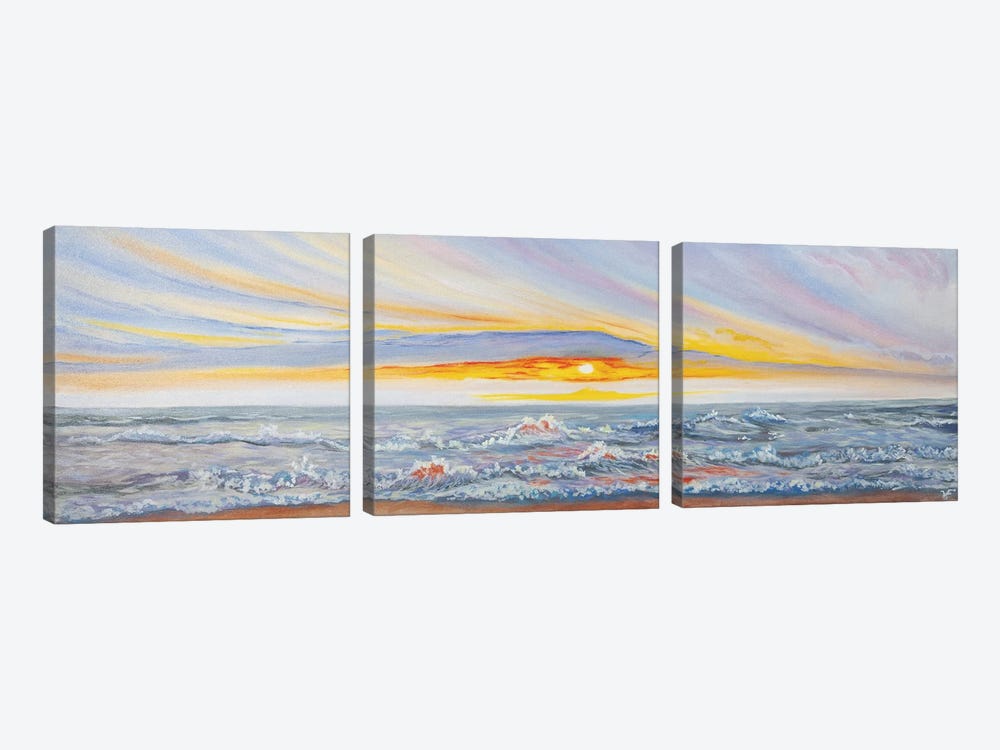 Silver Sunrise II 3-piece Canvas Art
