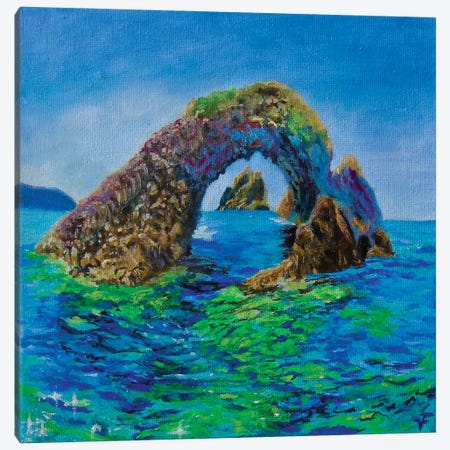 The Rock In Sea Canvas Print #VFP74} by Viktoriya Filipchenko Art Print