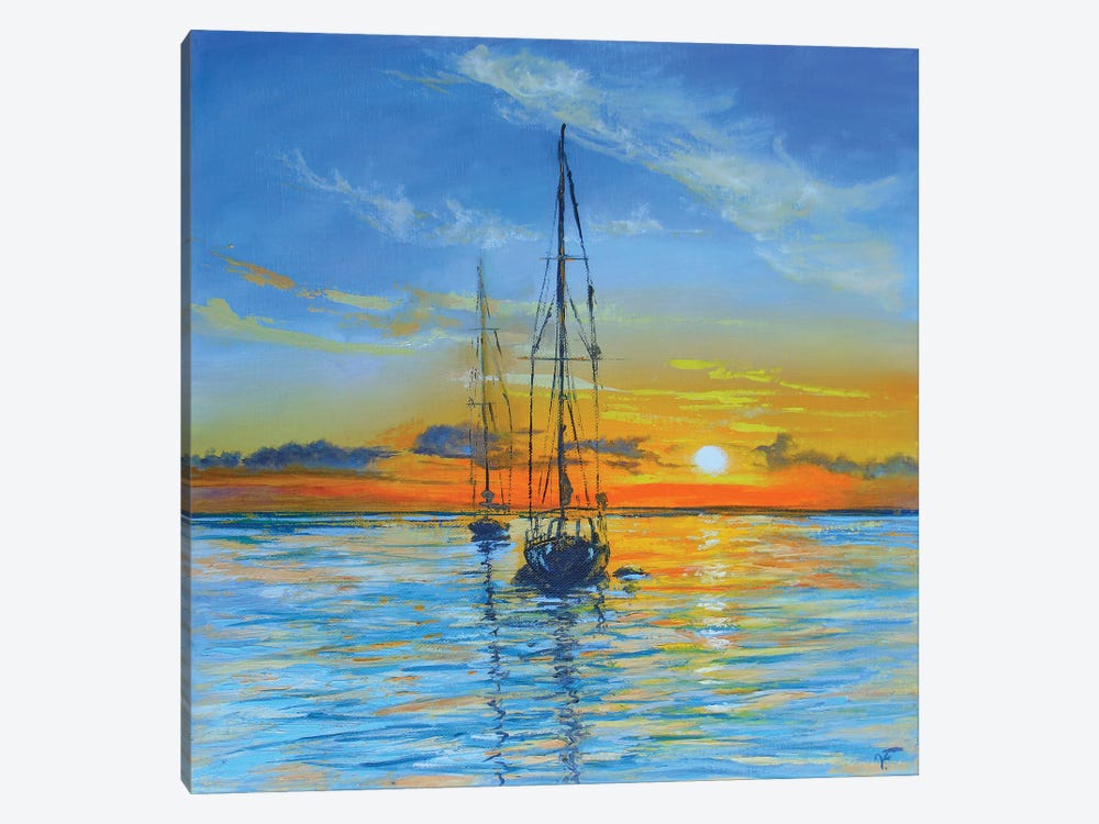 The Sailboat In Ocean by Viktoriya Filipchenko 1-piece Canvas Art