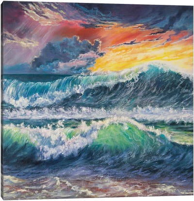 The Stormy Ocean Canvas Art Print - Viktoriya Filipchenko