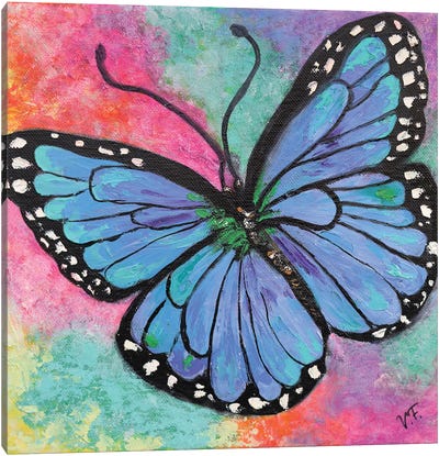 Butterfly Blue Canvas Art Print - Viktoriya Filipchenko