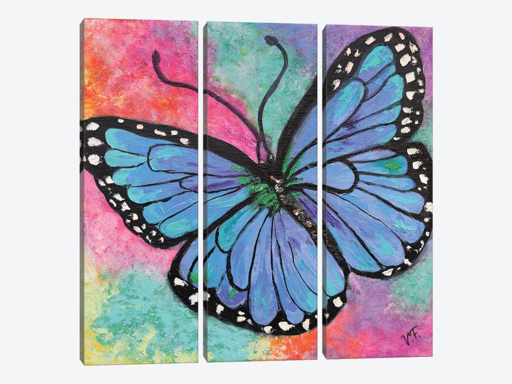 Butterfly Blue by Viktoriya Filipchenko 3-piece Canvas Print