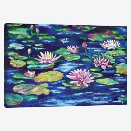 Water Lilies Canvas Print #VFP99} by Viktoriya Filipchenko Canvas Artwork