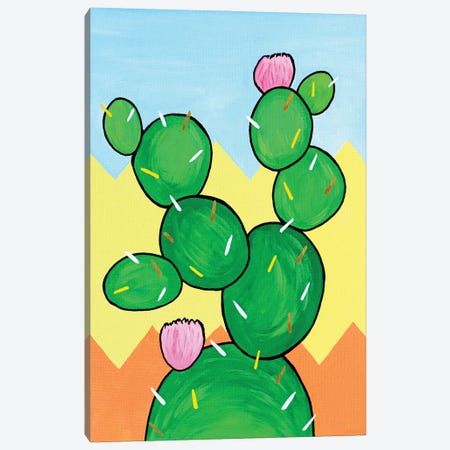 Cactus With Flowers Canvas Print #VGG11} by Ian Viggars Canvas Wall Art