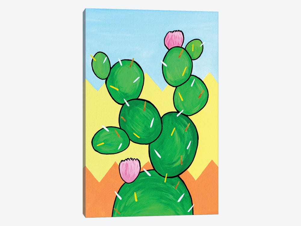 Cactus With Flowers by Ian Viggars 1-piece Canvas Artwork