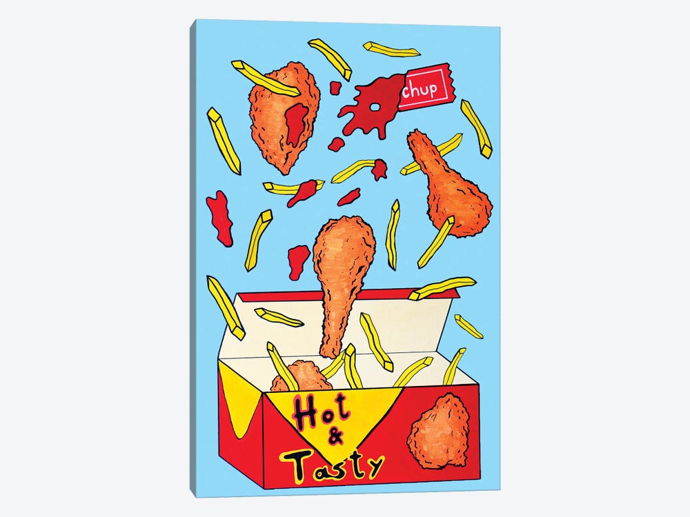 Chicken And Chips Box by Ian Viggars 1-piece Canvas Print