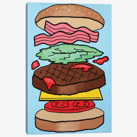 Burger Canvas Print #VGG19} by Ian Viggars Canvas Art