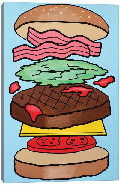 Burger Canvas Art Print - Bread Art
