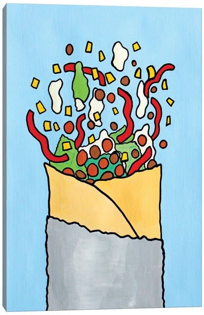 Exploding Burrito Canvas Art Print - Ian Viggars