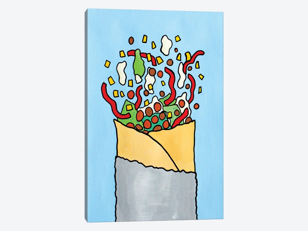 Exploding Burrito by Ian Viggars 1-piece Canvas Art Print