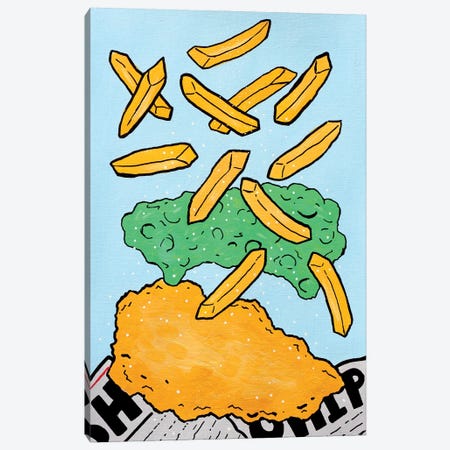 Fish And Chips With Mushy Peas Canvas Print #VGG24} by Ian Viggars Canvas Artwork